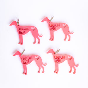 Greyhound Keyring for Candy Cane Rescue
