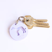 Load image into Gallery viewer, Greyhound Token Keyring for Candy Cane Rescue