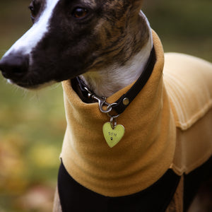 Golden Hand-stamped Heart ID Tag