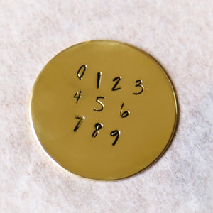 Golden Hand-stamped Heart ID Tag