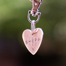 Load image into Gallery viewer, Rose Gold Hand-stamped Heart ID Tag